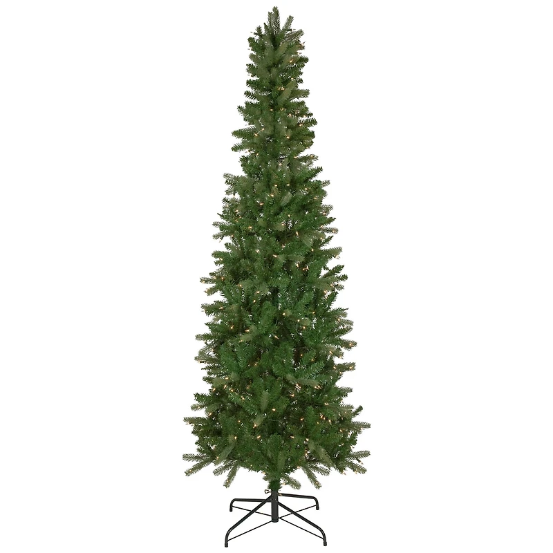 7.5ft. Pre-Lit Wicklow Noble Fir Pencil Artificial Christmas Tree, Clear Lights