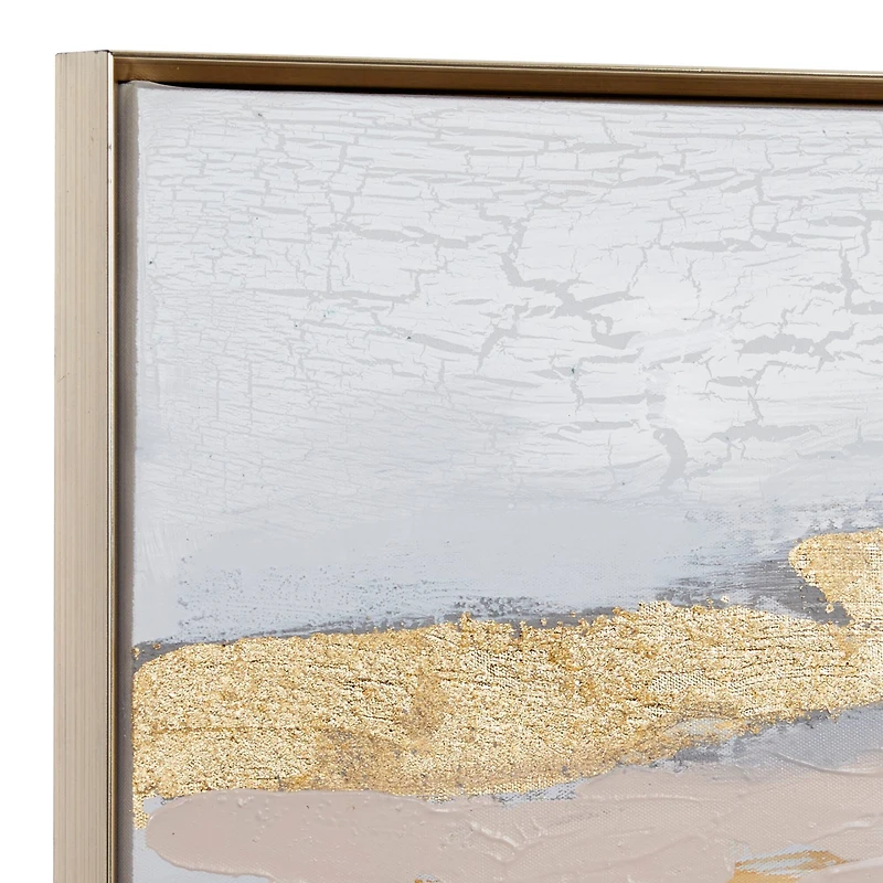 Gold Contemporary Abstract Canvas Wall Art, 20" x 59"