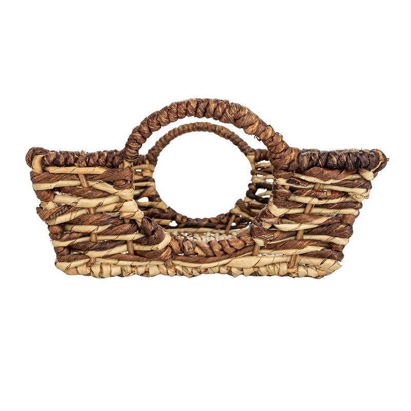 Hello Honey® Natural & Brown Hand-Woven Buri & Abaca Tray Set