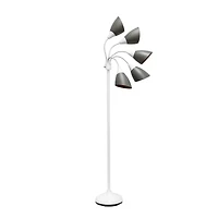 Simple Designs™ 5.6ft. 5-Light Gooseneck White Floor Lamp