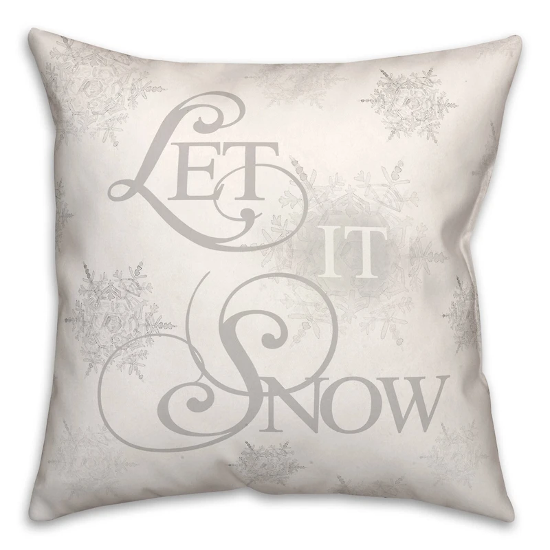 Let It Snowflakes 18x18 Throw Pillow