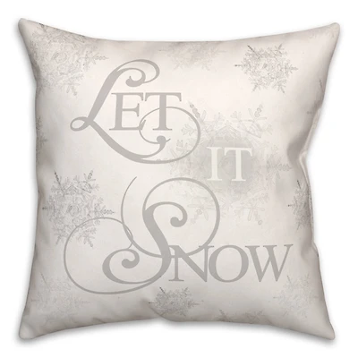 Let It Snowflakes 18x18 Throw Pillow