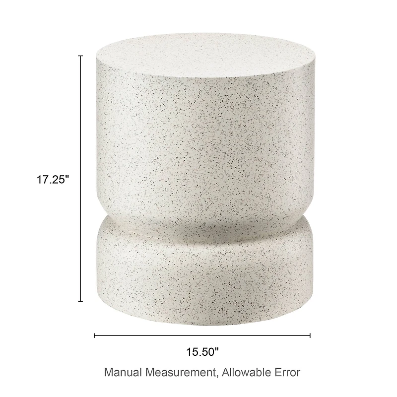 Glitzhome® 17" Multi-Functional Faux Terrazzo Garden Stool