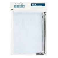 10" Gray Mesh Accessory Zipper Pouches by Simply Tidy®, 3ct.