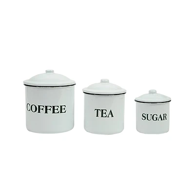 Hello Honey® Metal Coffee, Tea & Sugar Containers Set