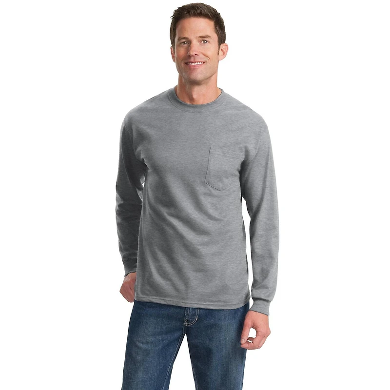 Port & Company® Tall Long Sleeve Essential Pocket T-Shirt