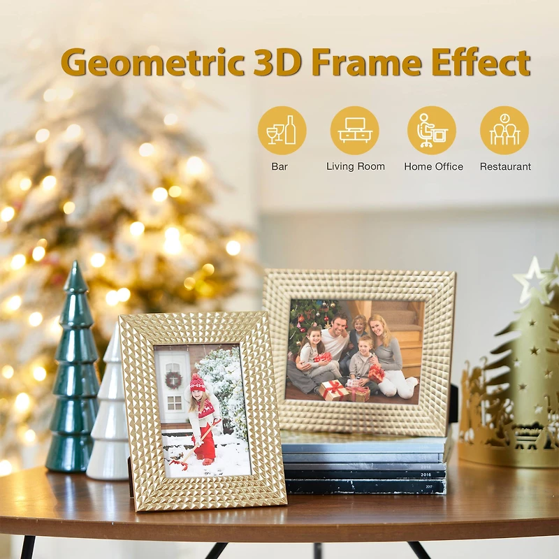 Glitzhome® Modern Gold Tabletop Picture Frame Set