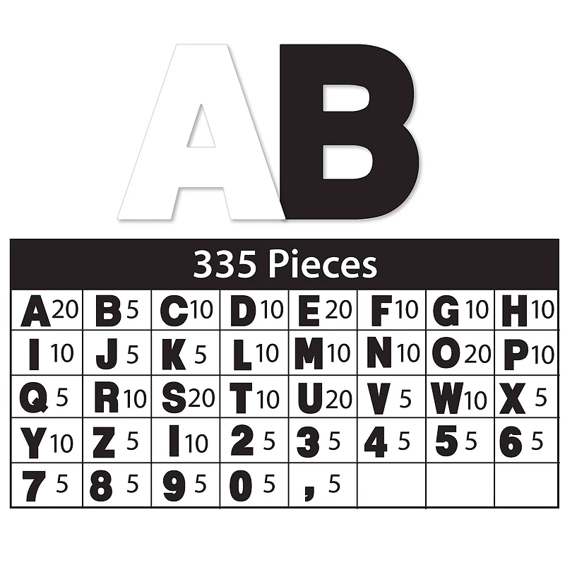 ArtSkills® 2.5" Black & White 335 Piece Paper Poster Letter Set