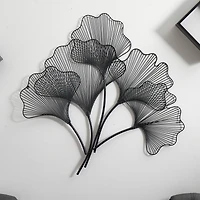 35" Modern Ginkgo Leaf Metal Wall Art Decor