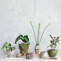 Hello Honey® 8" Round Distressed Terra Cotta Footed Planter