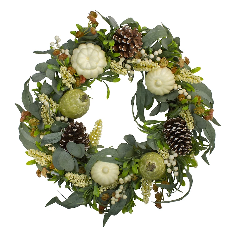 24" Gourds & Foliage Thanksgiving Wreath