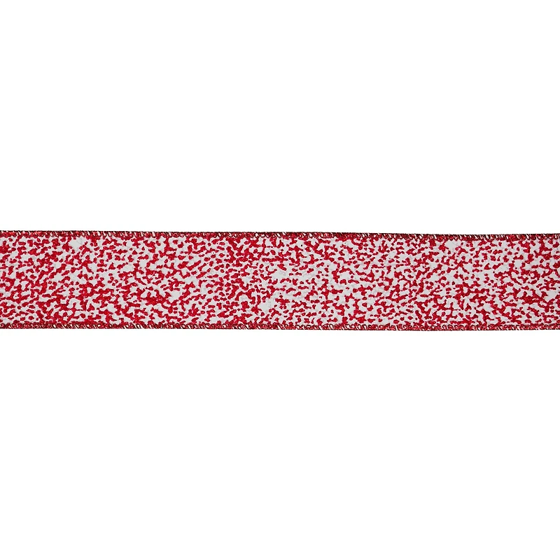 1.5" x 30ft. Red & White Sugar Wired Ribbon by Celebrate It®
