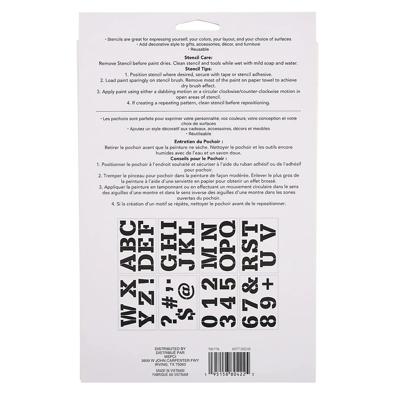 Alphabet Block Caps Stencils, 7" x 10" by Craft Smart®