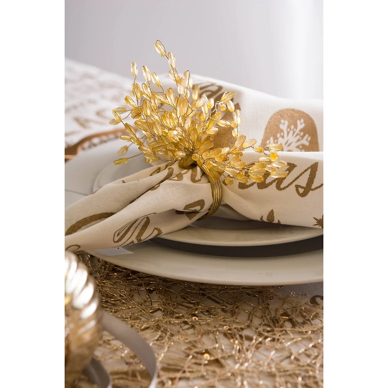 DII® Gold Christmas Collage Napkins, 6ct.