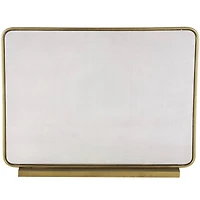 37.75" Gold Metal 1-Panel Living Room Fireplace Screen with Rounded Edges and Rectangular Base