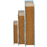 Light Blue Nature Print Canvas Faux Book Box Set