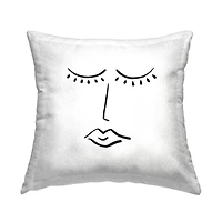Stupell Industries Closed Eye Face Minimal Boho Design Throw Pillow, 18" x 18"