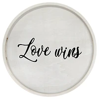 Elegant Designs™ 13.8" Round Love Wins Serving Tray with Handles