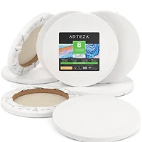Arteza® 10" Round White Classic Stretched Canvases