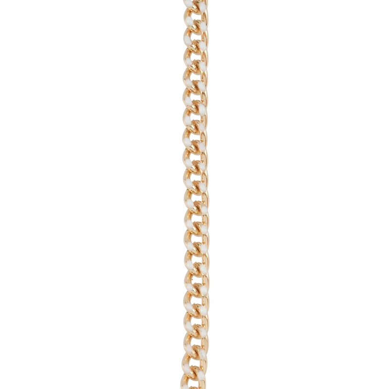 18" White & Gold Enamel Curb Chain by Bead Landing™