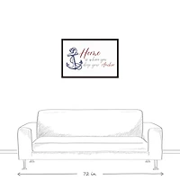 Home is Where You Anchor Nautical Black Framed Canvas