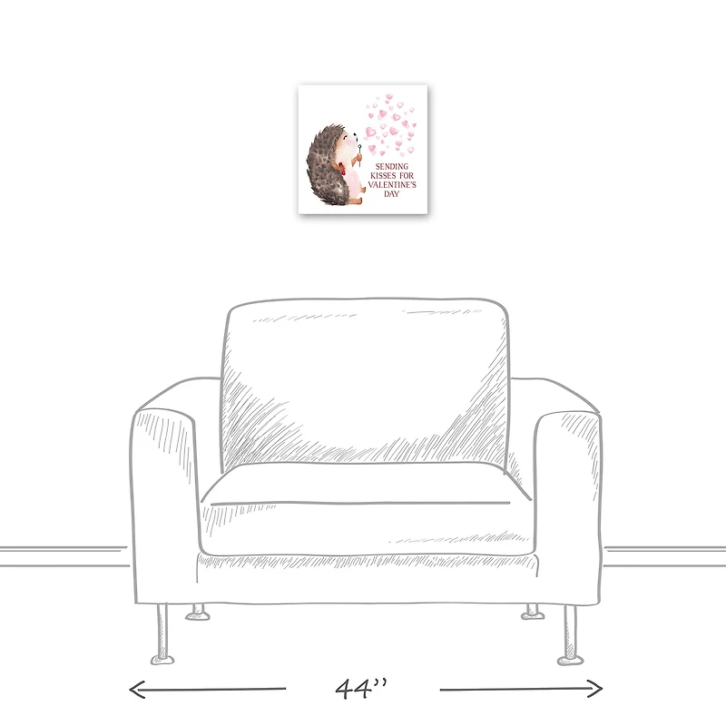 Hedgehog Heart Bubbles Canvas Wall Art