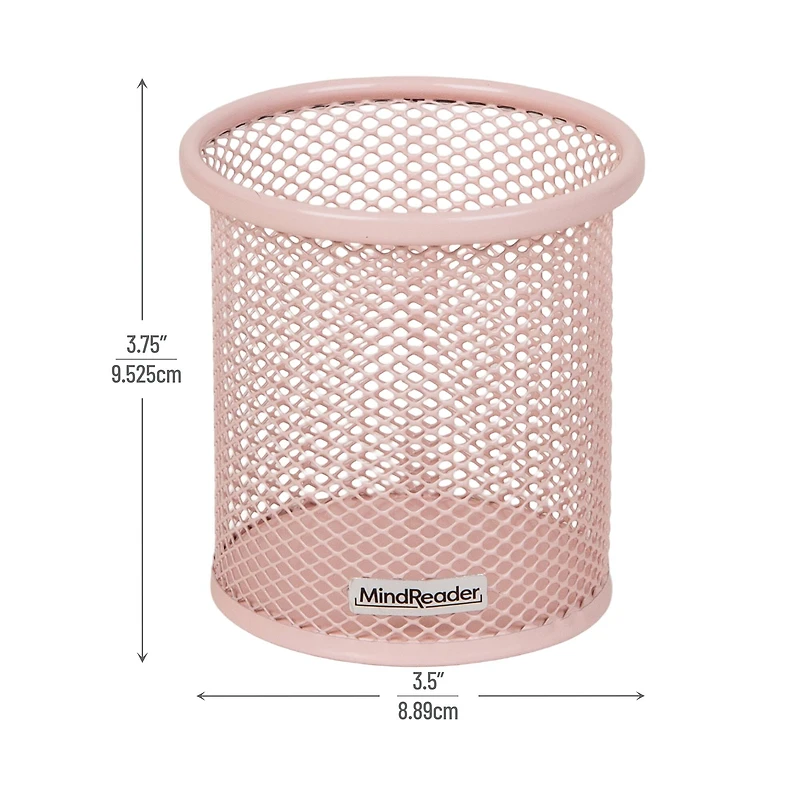 Mind Reader Pen and Accessories Holder, Desktop Organizer, Office, Metal Mesh, Set of 3