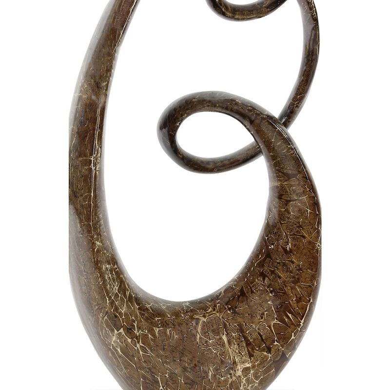 31" Brown Abstract Sculpture