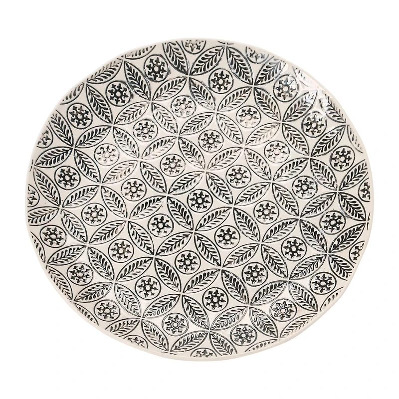 Hello Honey® 7.75" Round Hand Stamped Stoneware Plate Set