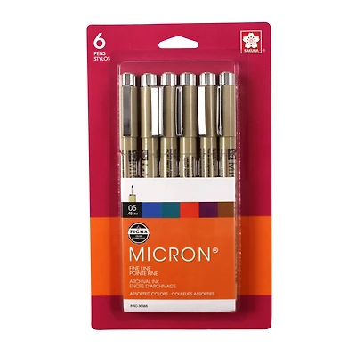 Pigma® Micron™ 05 Fine Line Pen 6 Color Set