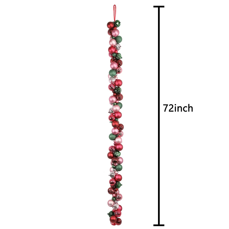 6ft. Burgundy & Green Shatterproof Ball Ornament Garland by Ashland®