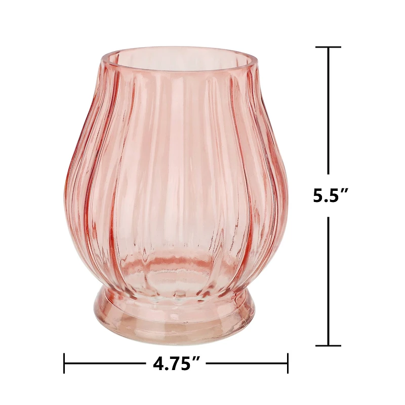 5.5" Pink Tabletop Glass Vase by Ashland®