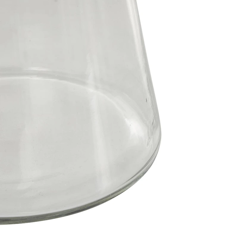 8.5" Clear Glass Wide Cone Shaped Decorative Vase