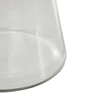 8.5" Clear Glass Wide Cone Shaped Decorative Vase