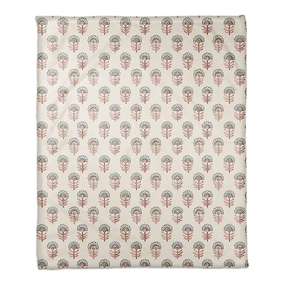 Unique Florals Coral Fleece Blanket