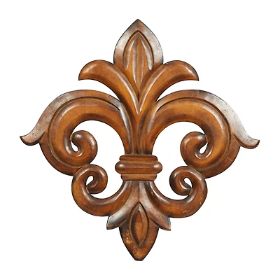 24" Brown Traditional Ornamental Wood Wall Decor