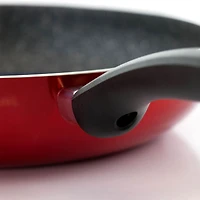 Oster Merrion 12" Red Aluminum Frying Pan With Bakelite Handle