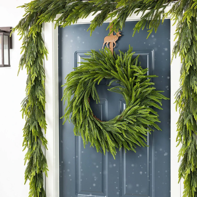 Glitzhome® 9ft Christmas Greenery PE Garland