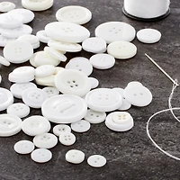 White Buttons Value Pack By Loops & Threads®