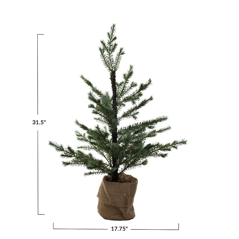 Hello Honey® 2.5ft. Green Faux Spruce Tree in Burlap Sack