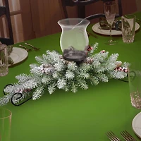 Dunhill® Fir Candle Holder with Snow, Berries & Pinecone Centerpiece