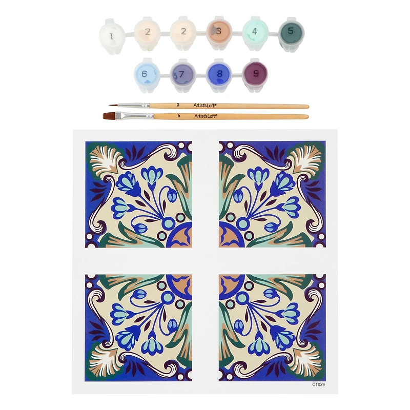 Coastal Tile Paint-by-Number Gallery Mini Kit by Artist's Loft®