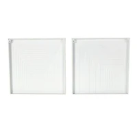 18.3" x 18.3" Cream Metal Geometric Layered Square Cube Wall Décor with Sandstone Texture Set