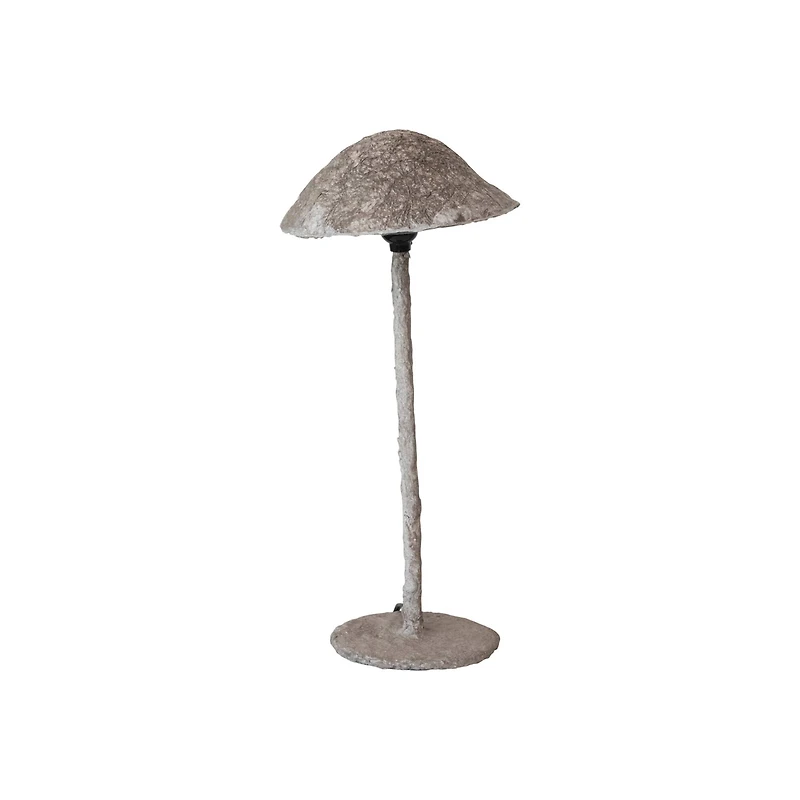 Hello Honey® 21" Gray Handmade Paper Mache & Metal Mushroom Table Lamp