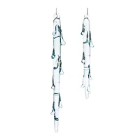 12ct. Melted Glass Icicle Drop Ornaments