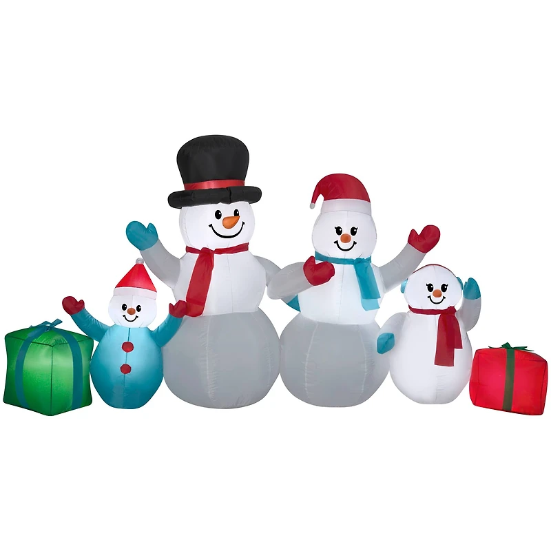 9ft. Airblown® Inflatable Christmas Snowman Family Scene with Gifts