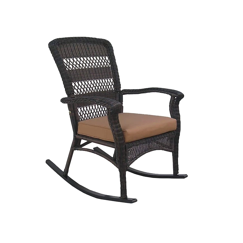 42" Wicker Rocker Chair with Cushion