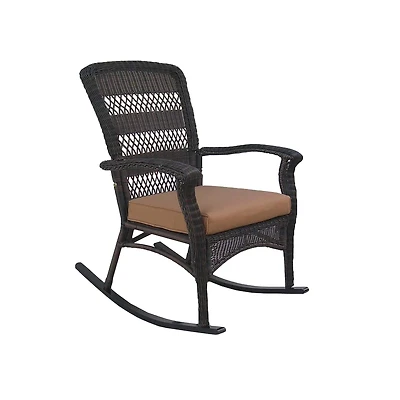 42" Wicker Rocker Chair with Cushion