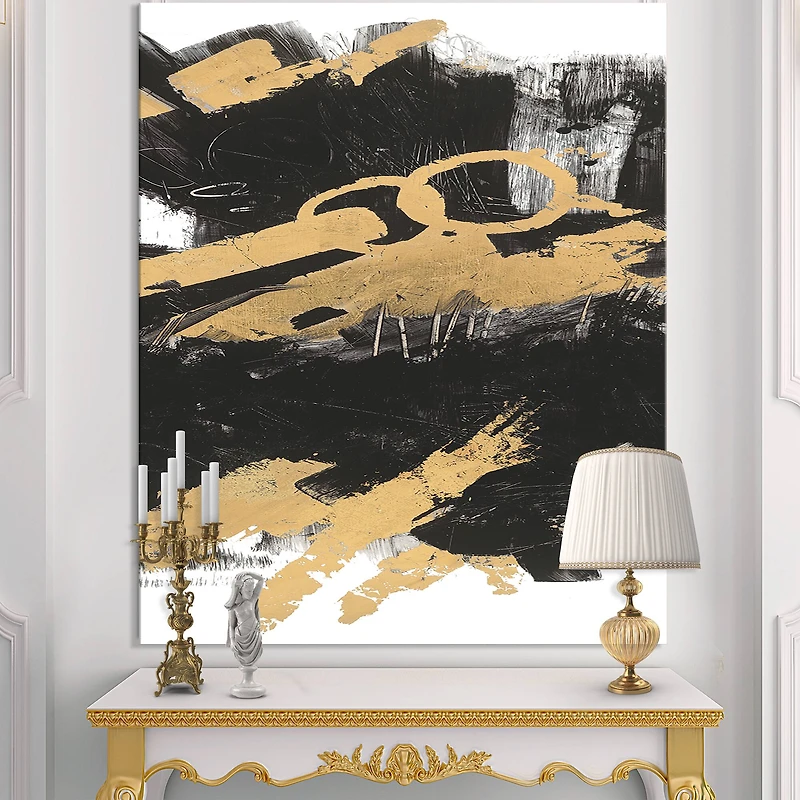 Designart - Gold and Black drift IV