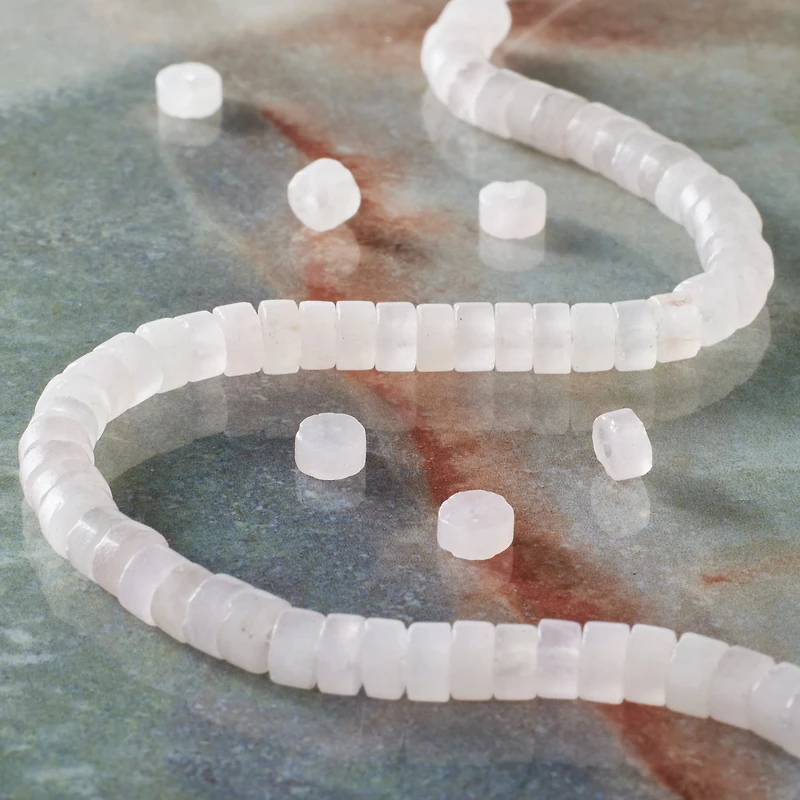 Rose Quartz Heishi Beads by Bead Landing